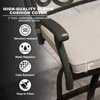 Mondawe Black 3-Piece Cast Aluminum Patio Outdoor Bistro Set with 2 High Bar Swivel Chairs, Square Table (Seat 2)