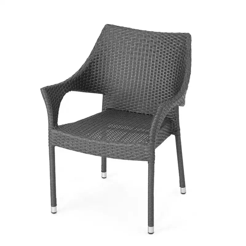GDFStudio Lurline Outdoor Acacia Wood and Wicker 3 Piece Bistro Set