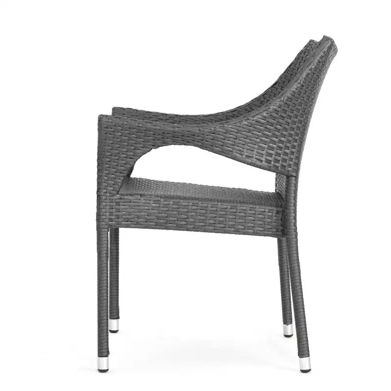 GDFStudio Lurline Outdoor Acacia Wood and Wicker 3 Piece Bistro Set