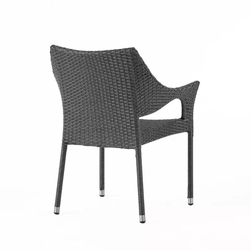 GDFStudio Lurline Outdoor Acacia Wood and Wicker 3 Piece Bistro Set
