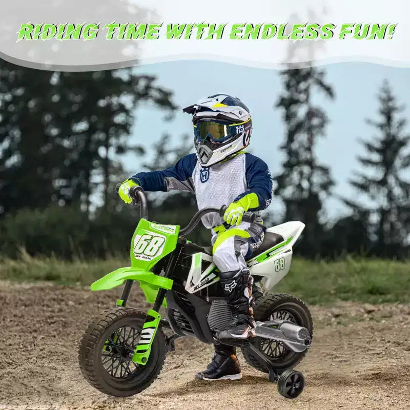 12V Kids Ride On Motorcycle, Electric Motorcycle for Kids with Music, Spring Suspension, Twist Grip Throttle, Ride On Car for Boys Girls 3-10