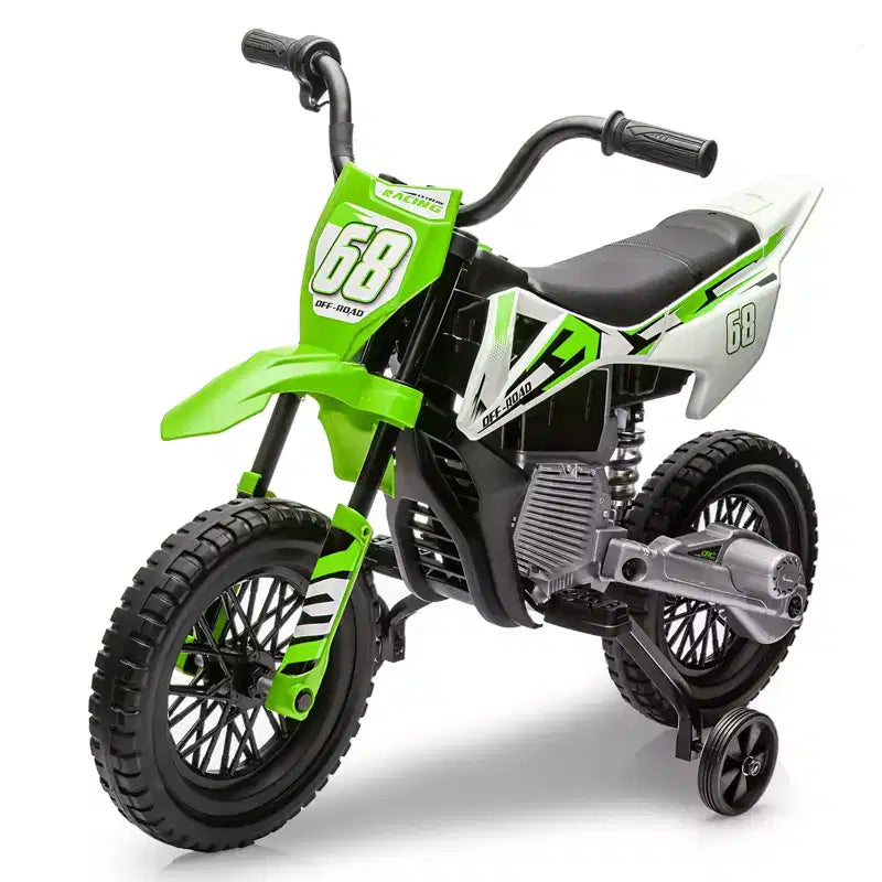 12V Kids Ride On Motorcycle, Electric Motorcycle for Kids with Music, Spring Suspension, Twist Grip Throttle, Ride On Car for Boys Girls 3-10