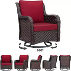 GustoWave 3-Piece Outdoor Wicker Patio Bistro Set for Backyard, Porch, Deck, Balcony, Garden