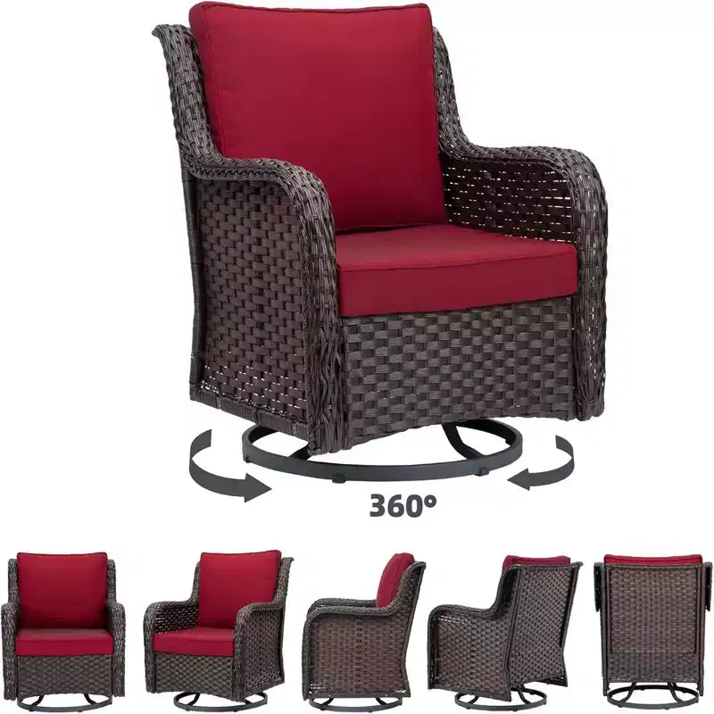 GustoWave 3-Piece Outdoor Wicker Patio Bistro Set for Backyard, Porch, Deck, Balcony, Garden