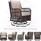 GustoWave 3-Piece Outdoor Wicker Patio Bistro Set for Backyard, Porch, Deck, Balcony, Garden