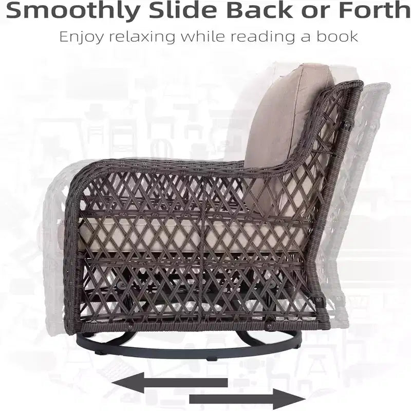 GustoWave 3-Piece Outdoor Wicker Patio Bistro Set for Backyard, Porch, Deck, Balcony, Garden