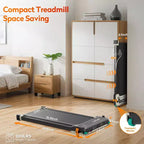 Akluer Walking Pad with Incline, 2-in-1 Under Desk Treadmill and Shiatsu Foot Massager Quiet 2.5HP Portable Treadmill for Home Office with LED Display