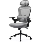 Bestier Office Chair with Adjustable Lumbar Support & Headrest, Comfy Mesh Computer Chair with Soft Flip Up Arms, Adjustable Height Gaming Chair