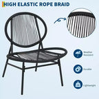 GustoWave 3-Piece Patio Bistro Set With Side Table And 2 Chairs For Balcony, Patio, Garden, Black