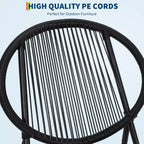 GustoWave 3-Piece Patio Bistro Set With Side Table And 2 Chairs For Balcony, Patio, Garden, Black