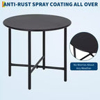 GustoWave 3-Piece Patio Bistro Set With Side Table And 2 Chairs For Balcony, Patio, Garden, Black