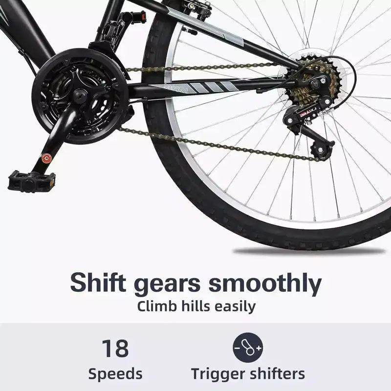 hykolity Mountain Bike 26 inch MTB Bicycle 18 Speed Cycling for Adult Men Women Outdoor Trail Off-Road Sport Bikes Black Dual Full Suspension