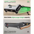 Akluer Foldable Walking Pad with 13% Auto Incline, 2.5HP Under Desk Treadmill with Handlebar & Remote, LED Display for Home Office Running