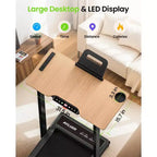 Akluer Walking Pad Treadmill with Adjustable Desk, 2.5HP Compact Under Desk Treadmill with Remote, Foldable Quiet Treadmill for Home Office