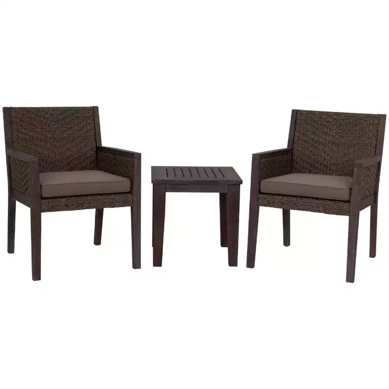 Courtyard Casual Buena Vista II 3 pc Bistro Set Includes: Two Dining Chairs and One End Table
