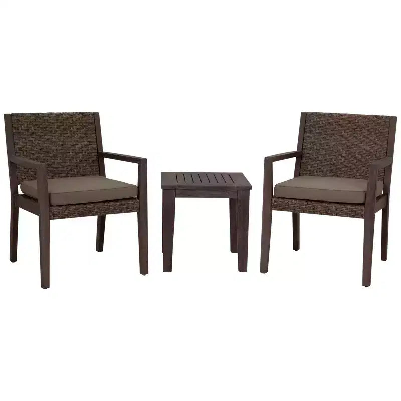 Courtyard Casual Bridgeport II 3 pc Bistro Set Includes: Two Dining Chairs and One End Table