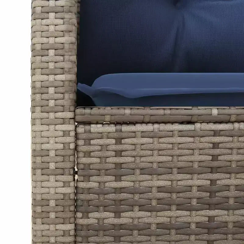 vidaXL Patio Bistro Set Grey PE Rattan Medium Adjustable Feet