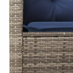 vidaXL Patio Bistro Set Grey PE Rattan Medium Adjustable Feet