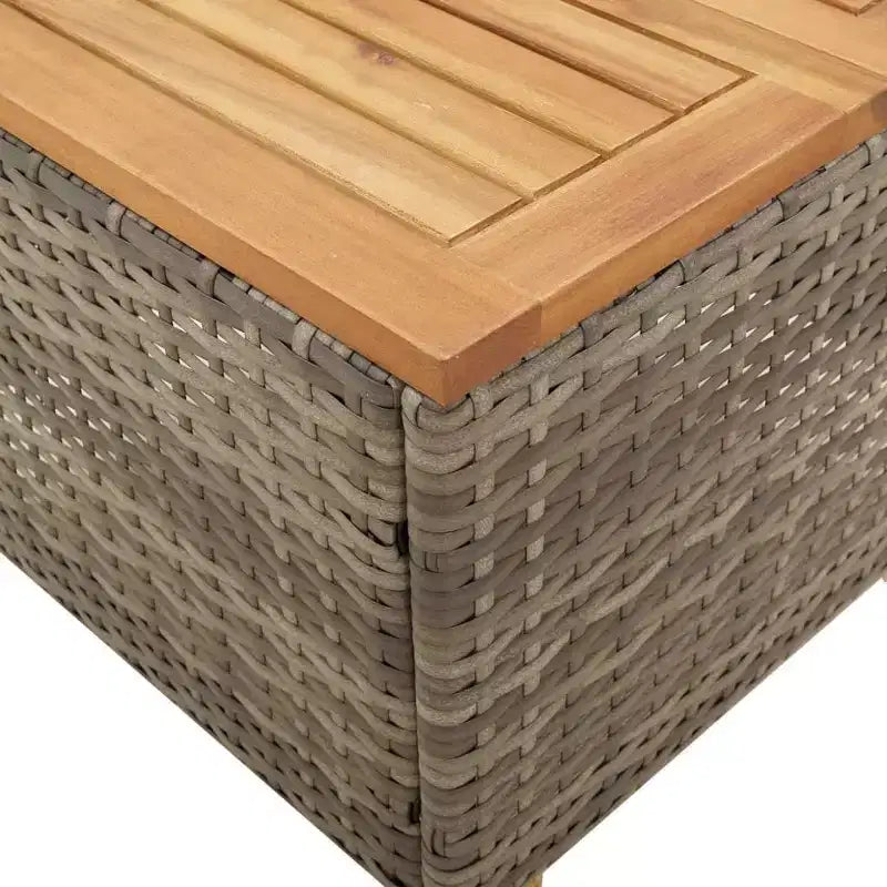 vidaXL Patio Bistro Set Grey PE Rattan Medium Adjustable Feet