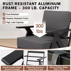 EAGLE PEAK Urban Slate 3 PCS Outdoor Bistro Set with Modern Swivel Rocking Chairs and Table