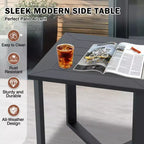 EAGLE PEAK Urban Slate 3 PCS Outdoor Bistro Set with Modern Swivel Rocking Chairs and Table