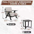 EAGLE PEAK Urban Slate 3 PCS Outdoor Bistro Set with Modern Patio Chairs and Table