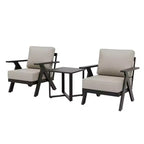 EAGLE PEAK Urban Slate 3 PCS Outdoor Bistro Set with Modern Patio Chairs and Table