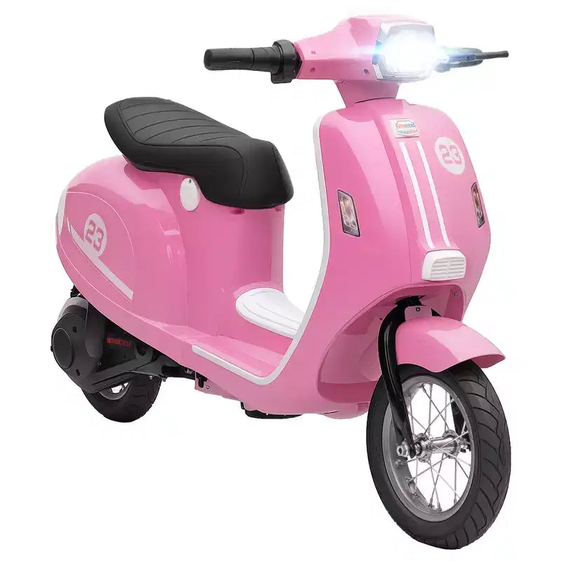 Qaba Kids Motorcycle, 24V Electric Motorcycle with Rear Suspension, LED Lights, Ride On Toy with 3-Speed Control for 8-12 Years Boys and Girls, Pink