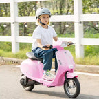 Qaba Kids Motorcycle, 24V Electric Motorcycle with Rear Suspension, LED Lights, Ride On Toy with 3-Speed Control for 8-12 Years Boys and Girls, Pink