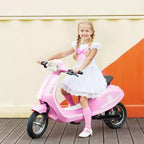 Qaba Kids Motorcycle, 24V Electric Motorcycle with Rear Suspension, LED Lights, Ride On Toy with 3-Speed Control for 8-12 Years Boys and Girls, Pink