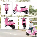 Qaba Kids Motorcycle, 24V Electric Motorcycle with Rear Suspension, LED Lights, Ride On Toy with 3-Speed Control for 8-12 Years Boys and Girls, Pink