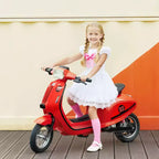 Qaba Kids Motorcycle, 24V Electric Motorcycle with Rear Suspension, LED Lights, Ride On Toy with 3-Speed Control for 8-12 Years Boys and Girls, Red