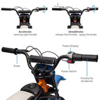 24V Kids Ride on Electric Off-Road Motorcycle,250W Motor 13.6MPH Fast Speed Dirt Bike Motocross,Leather Seat,Twist Grip Throttle,Metal Suspension