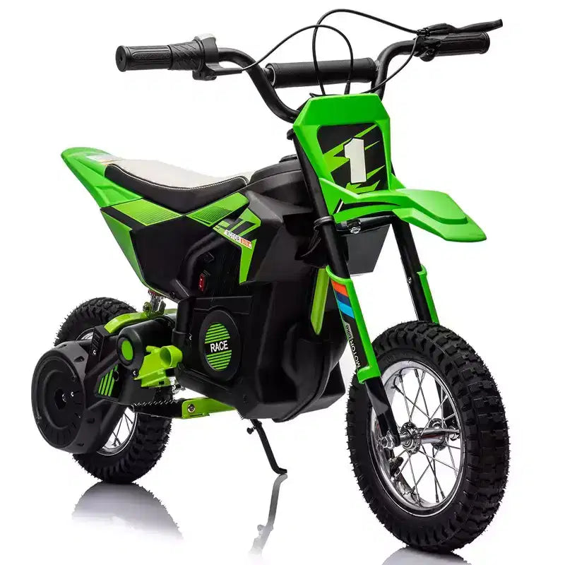 24V Kids Ride on Electric Off-Road Motorcycle,250W Motor 13.6MPH Fast Speed Dirt Bike Motocross,Leather Seat,Twist Grip Throttle,Metal Suspension