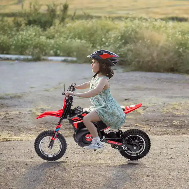 24V Kids Ride on Electric Off-Road Motorcycle,250W Motor 13.6MPH Fast Speed Dirt Bike Motocross,Leather Seat,Twist Grip Throttle,Metal Suspension