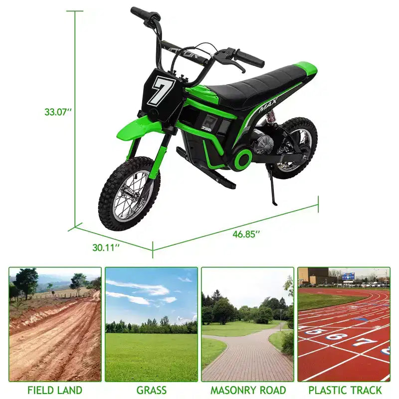 Kids Dirt Bike Electric, 350W Electric Motorcycle-Up to 14.29MPH, 2-Speed Modes Motorcycle for Kids Ages 3-10
