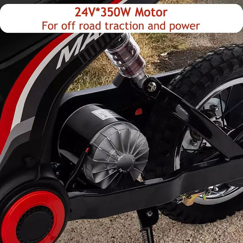 Kids Dirt Bike Electric, 350W Electric Motorcycle-Up to 14.29MPH, 2-Speed Modes Motorcycle for Kids Ages 3-10