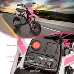 12V Kids Motorcycle, Electric Motorcycle for Kids with Safety Assist Wheels, Bluetooth Music, Spring Suspension,Twist Grip Throttle, Max Speed 3 Mph