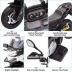Kids Motorcycle, Licensed BMW 12V 7AH Ride On Motorcycle, Kids Car with Different Speed, High/Low Speed, LED Headlights, Spring Suspension, Music