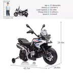 Kids Motorcycle, Licensed BMW 12V 7AH Ride On Motorcycle, Kids Car with Different Speed, High/Low Speed, LED Headlights, Spring Suspension, Music