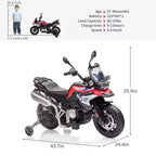 Kids Motorcycle, Licensed BMW 12V 7AH Ride On Motorcycle, Kids Car with Different Speed, High/Low Speed, LED Headlights, Spring Suspension, Music