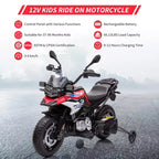Kids Motorcycle, Licensed BMW 12V 7AH Ride On Motorcycle, Kids Car with Different Speed, High/Low Speed, LED Headlights, Spring Suspension, Music