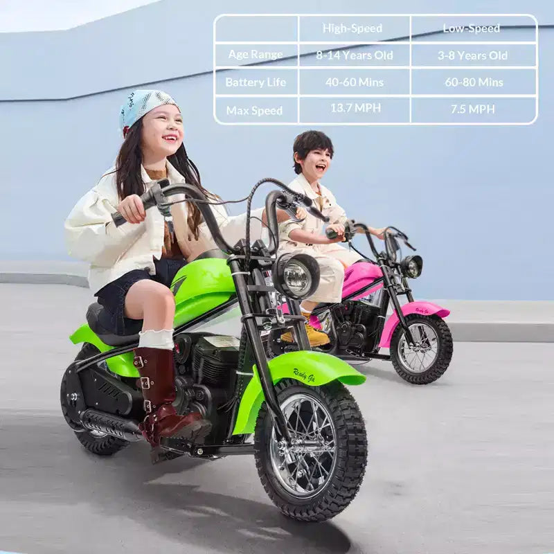 24V Kids Electric Dirt Bike - 14 MPH Off-Road Motorcycle for Ages 6-12, 250w Powerful Motor, 60 Min Ride Time, Hydraulic Suspension, Max 135 Lbs