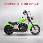 24V Kids Electric Dirt Bike - 14 MPH Off-Road Motorcycle for Ages 6-12, 250w Powerful Motor, 60 Min Ride Time, Hydraulic Suspension, Max 135 Lbs