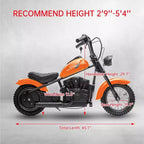 24V Kids Electric Dirt Bike - 14 MPH Off-Road Motorcycle for Ages 6-12, 250w Powerful Motor, 60 Min Ride Time, Hydraulic Suspension, Max 135 Lbs