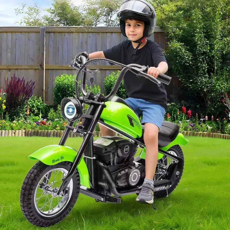24V Kids Electric Dirt Bike - 14 MPH Off-Road Motorcycle for Ages 6-12, 250w Powerful Motor, 60 Min Ride Time, Hydraulic Suspension, Max 135 Lbs