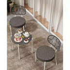 Acekool 3-Piece Wicker Bistro Set - 2 Chairs & Glass Table for Patio, Balcony & Small Spaces