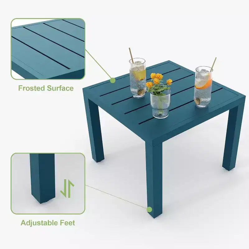 3 Piece Patio Bistro Set, Modern Carved Back Design Furniture Set, Metal Porch Chairs with Tea Table for Balcony, Garden, or Front Patio