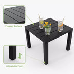 3 Piece Patio Bistro Set, Modern Carved Back Design Furniture Set, Metal Porch Chairs with Tea Table for Balcony, Garden, or Front Patio