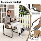 Costway 3 PCS Patio Furniture Set with Breathable Mesh Fabric and Metal Frame Garden